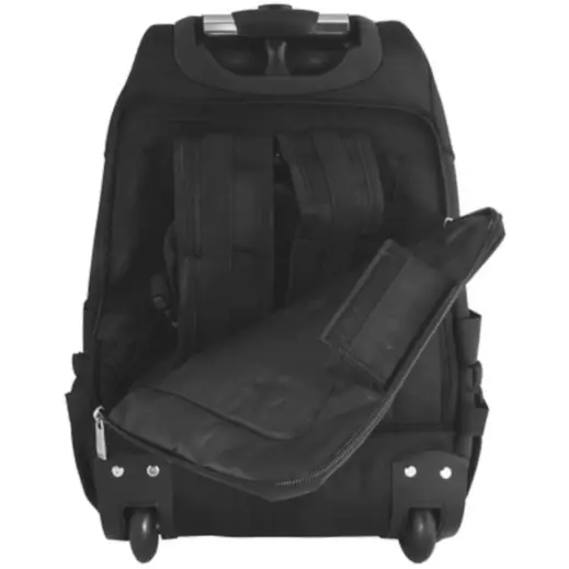 1680D Trolley Laptop Backpack Black Back Open
